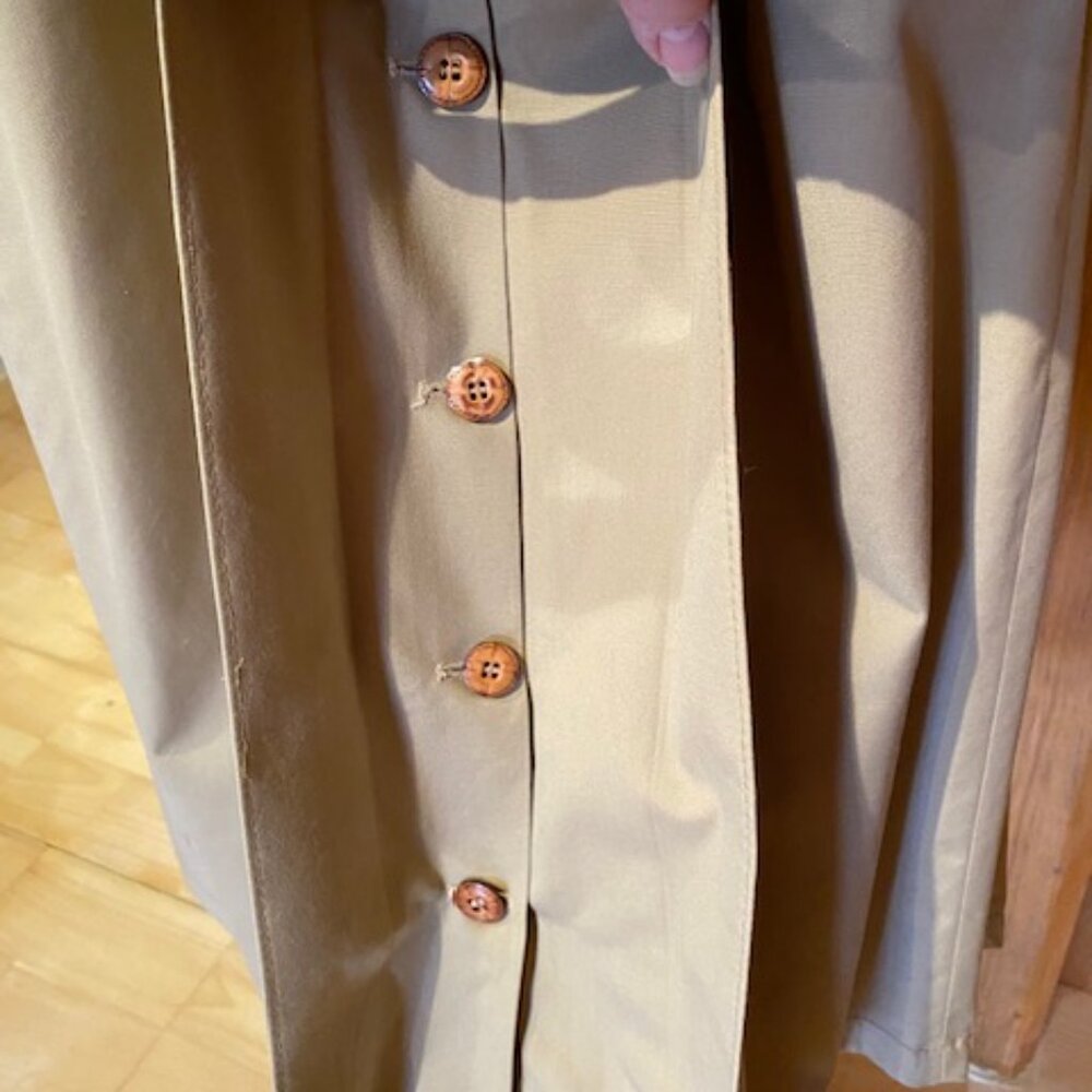 Europe Craft Vintage Trench Coat Beige Dress Coat Removable Wool Liner, Med / L - Picture 4 of 14